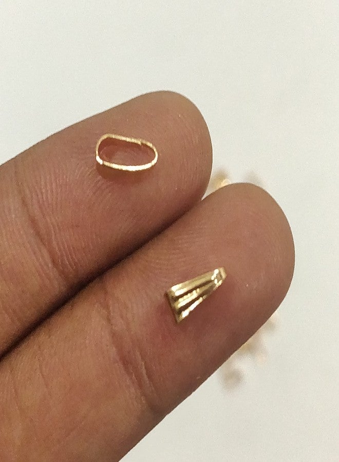 Excellentcrafts Metal Pinch Pendant Hooks for Necklace Jewellery Making (Small, Rose Gold) - Image 4
